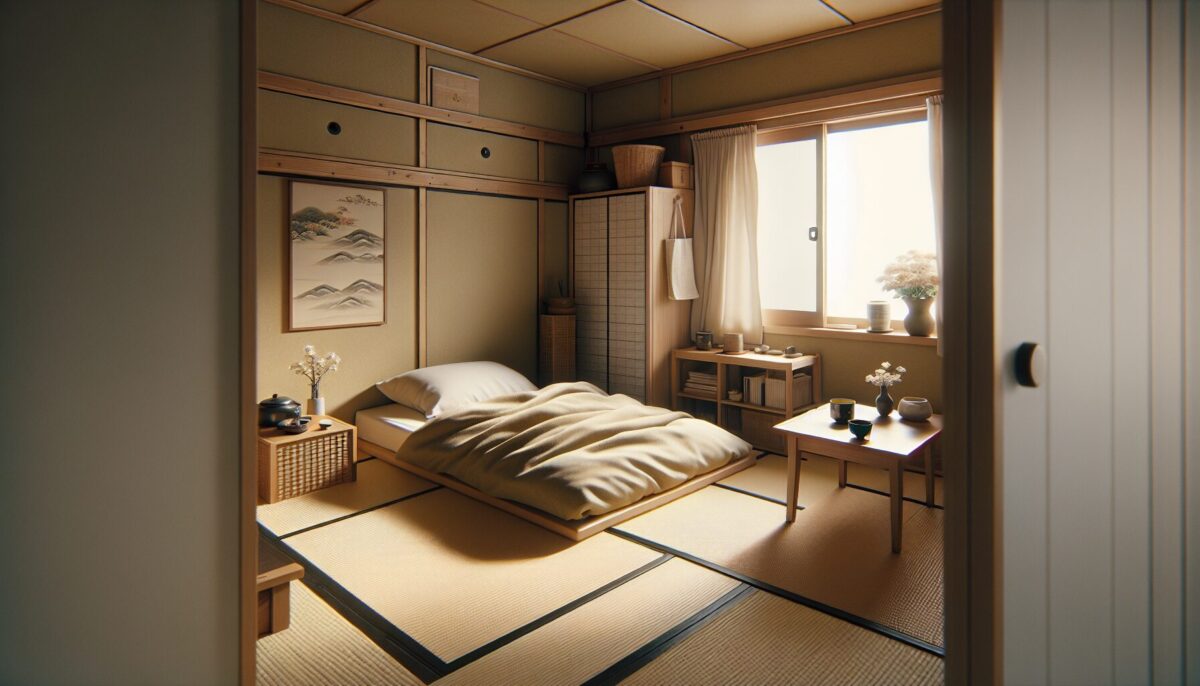 A cozy Japanese bedroom with simple decor