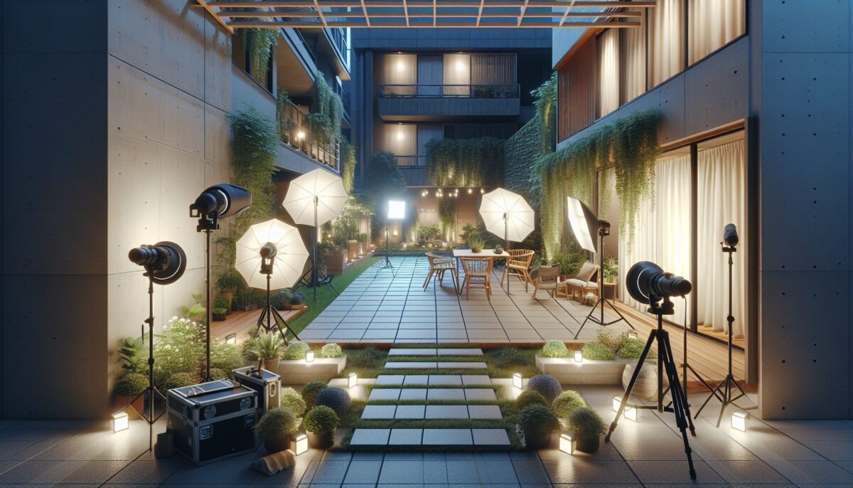 SCENE:夜間照明でライトアップされたバリアフリーガーデン